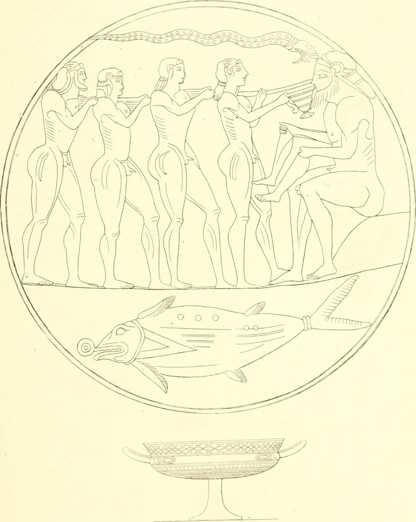 An illustration from Pitture di vasi fittili, esibite dal cav. F. Inghirami per servire di studio alla mitologia ed alla storia degli antichi popoli, 1838, leaf 608