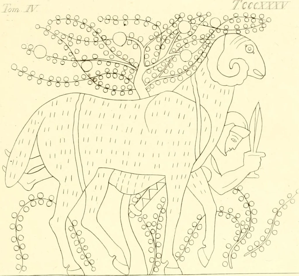 An illustration from Pitture di vasi fittili, esibite dal cav. F. Inghirami per servire di studio alla mitologia ed alla storia degli antichi popoli, 1838, leaf 610