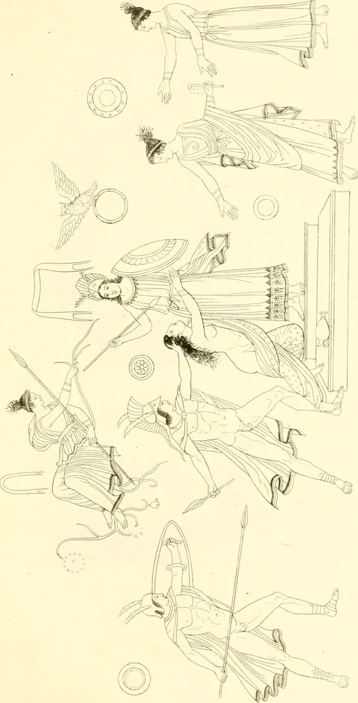 An illustration from Pitture di vasi fittili, esibite dal cav. F. Inghirami per servire di studio alla mitologia ed alla storia degli antichi popoli, 1838, leaf 638