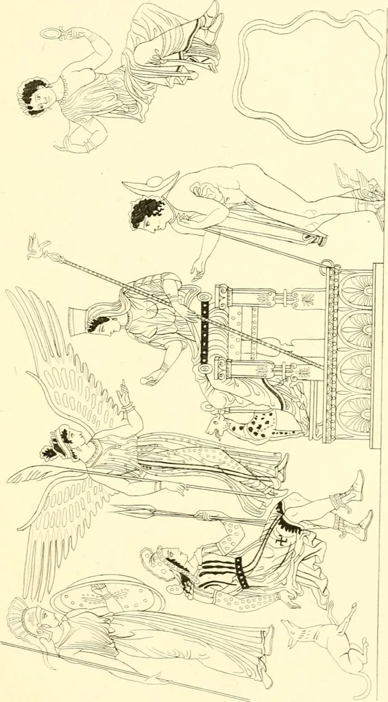 An illustration from Pitture di vasi fittili, esibite dal cav. F. Inghirami per servire di studio alla mitologia ed alla storia degli antichi popoli, 1838, leaf 644