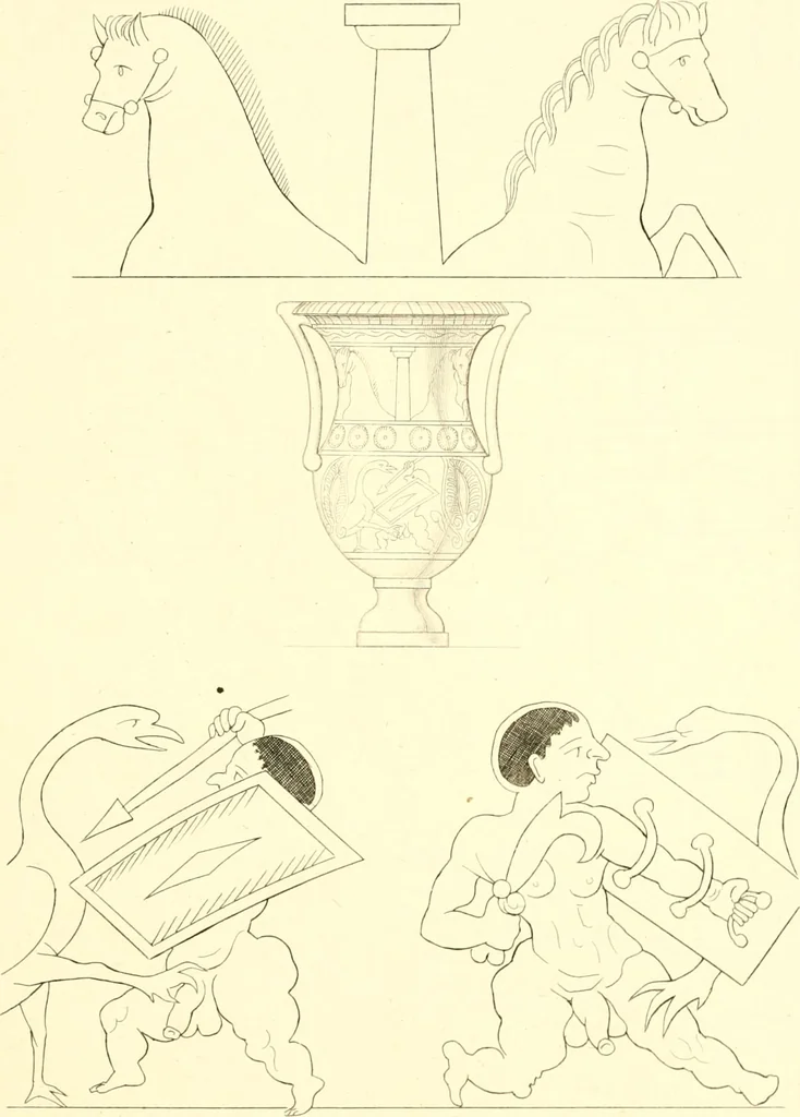 An illustration from Pitture di vasi fittili, esibite dal cav. F. Inghirami per servire di studio alla mitologia ed alla storia degli antichi popoli, 1838, leaf 654