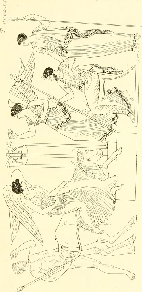 An illustration from Pitture di vasi fittili, esibite dal cav. F. Inghirami per servire di studio alla mitologia ed alla storia degli antichi popoli, 1838, leaf 660