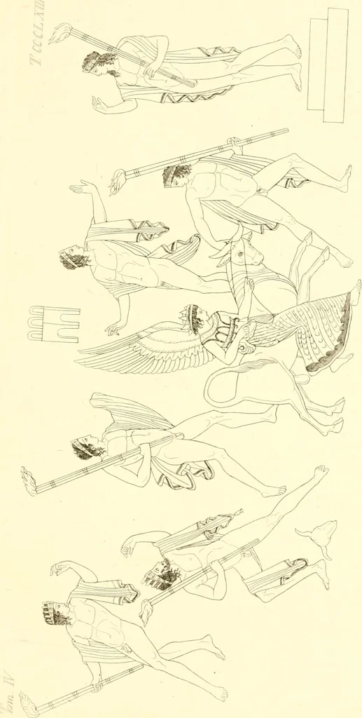 An illustration from Pitture di vasi fittili, esibite dal cav. F. Inghirami per servire di studio alla mitologia ed alla storia degli antichi popoli, 1838, leaf 664