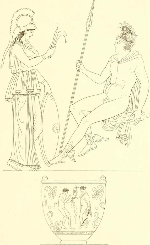 An illustration from Pitture di vasi fittili, esibite dal cav. F. Inghirami per servire di studio alla mitologia ed alla storia degli antichi popoli, 1838, leaf 670