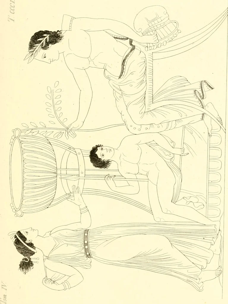 An illustration from Pitture di vasi fittili, esibite dal cav. F. Inghirami per servire di studio alla mitologia ed alla storia degli antichi popoli, 1838, leaf 672