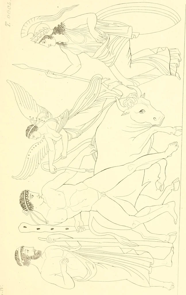 An illustration from Pitture di vasi fittili, esibite dal cav. F. Inghirami per servire di studio alla mitologia ed alla storia degli antichi popoli, 1838, leaf 690