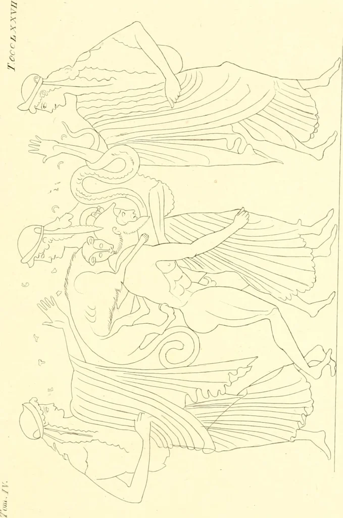 An illustration from Pitture di vasi fittili, esibite dal cav. F. Inghirami per servire di studio alla mitologia ed alla storia degli antichi popoli, 1838, leaf 692