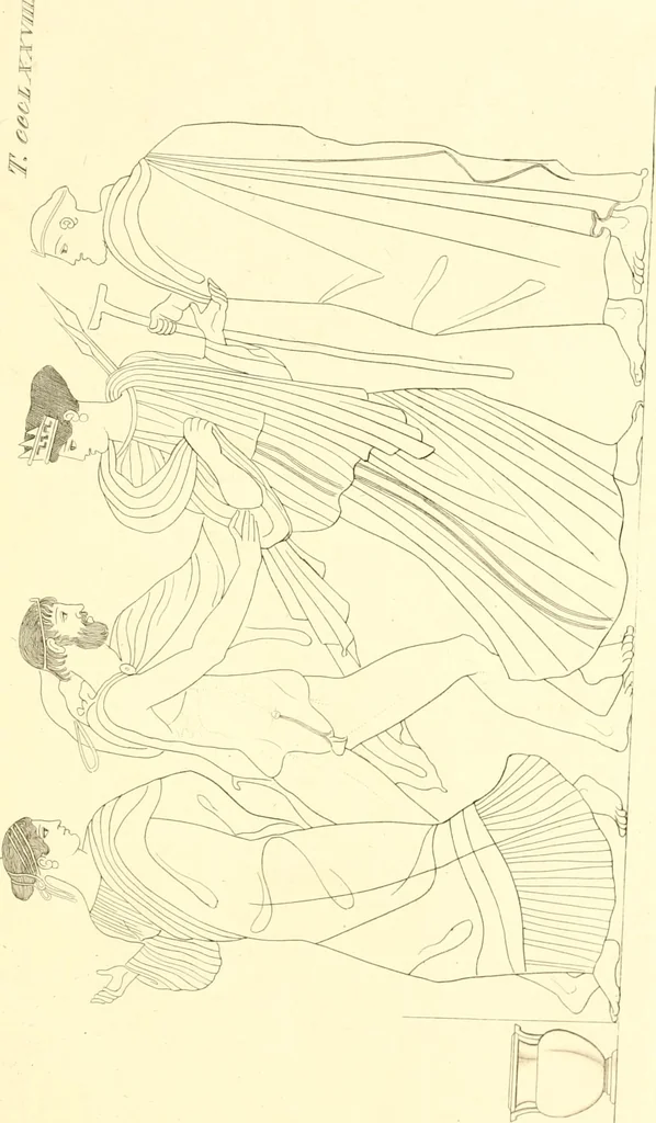 An illustration from Pitture di vasi fittili, esibite dal cav. F. Inghirami per servire di studio alla mitologia ed alla storia degli antichi popoli, 1838, leaf 694