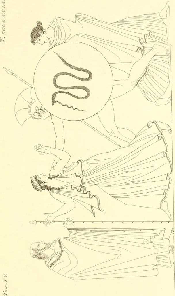 An illustration from Pitture di vasi fittili, esibite dal cav. F. Inghirami per servire di studio alla mitologia ed alla storia degli antichi popoli, 1838, leaf 696