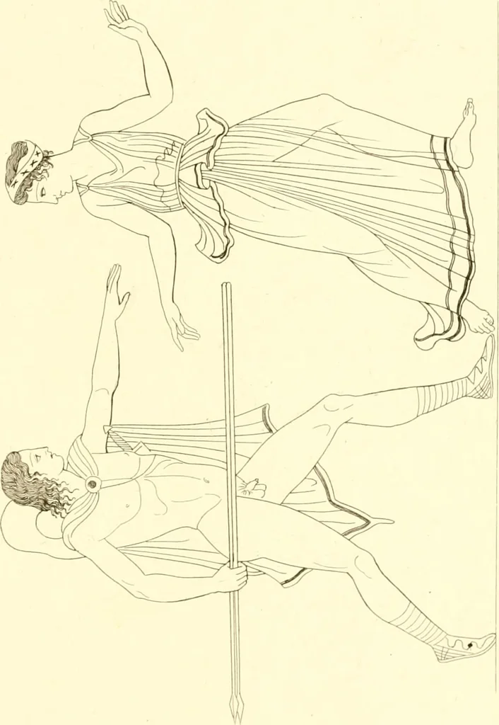 An illustration from Pitture di vasi fittili, esibite dal cav. F. Inghirami per servire di studio alla mitologia ed alla storia degli antichi popoli, 1838, leaf 702