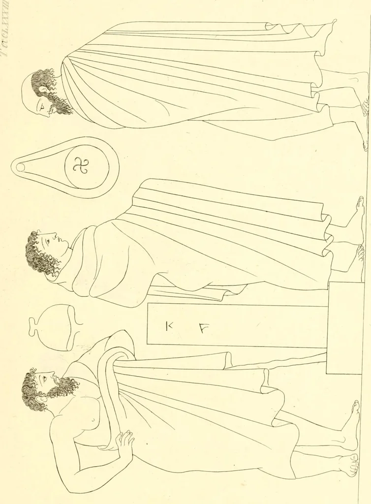 An illustration from Pitture di vasi fittili, esibite dal cav. F. Inghirami per servire di studio alla mitologia ed alla storia degli antichi popoli, 1838, leaf 704
