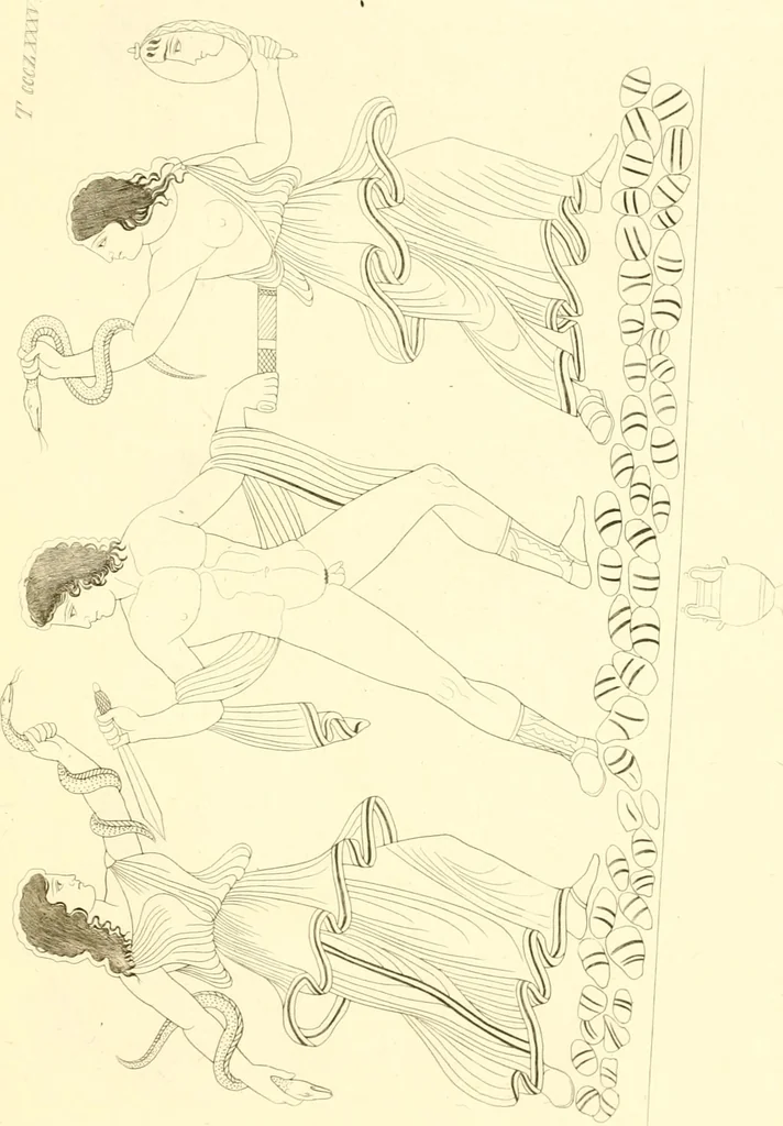 An illustration from Pitture di vasi fittili, esibite dal cav. F. Inghirami per servire di studio alla mitologia ed alla storia degli antichi popoli, 1838, leaf 708