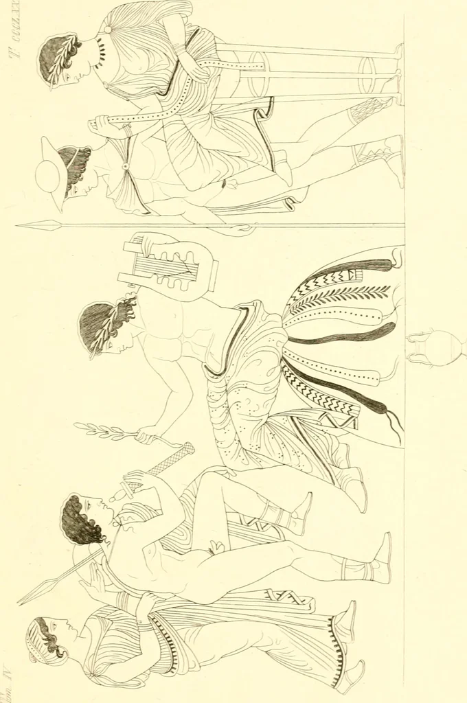 An illustration from Pitture di vasi fittili, esibite dal cav. F. Inghirami per servire di studio alla mitologia ed alla storia degli antichi popoli, 1838, leaf 710