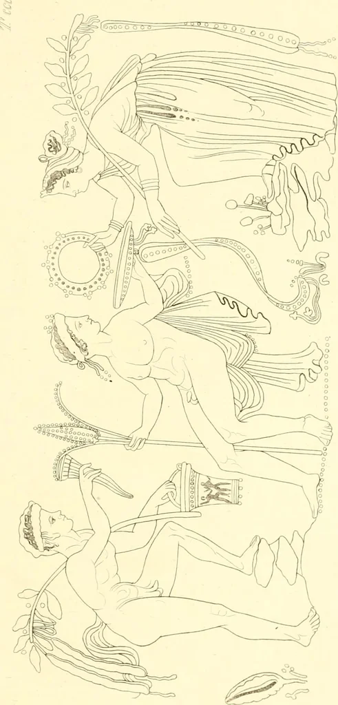 An illustration from Pitture di vasi fittili, esibite dal cav. F. Inghirami per servire di studio alla mitologia ed alla storia degli antichi popoli, 1838, leaf 718