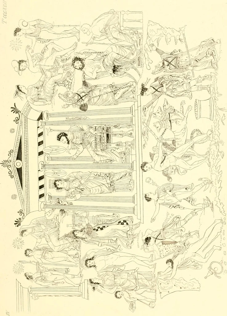 An illustration from Pitture di vasi fittili, esibite dal cav. F. Inghirami per servire di studio alla mitologia ed alla storia degli antichi popoli, 1838, leaf 720