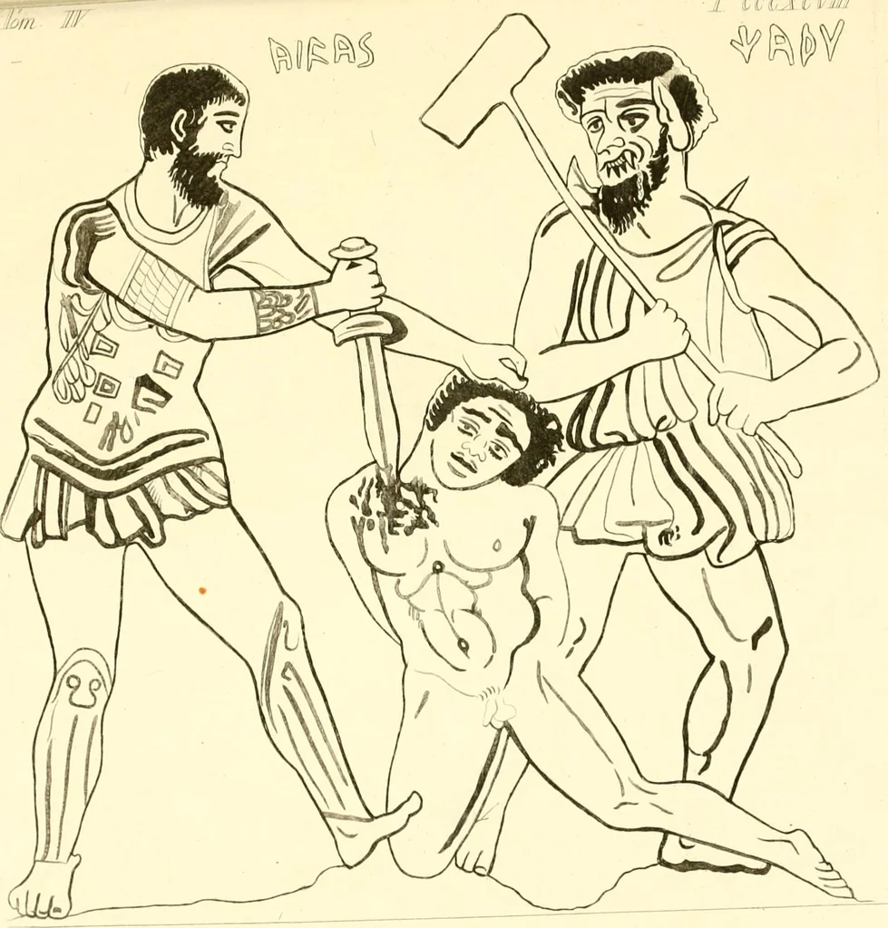 An illustration from Pitture di vasi fittili, esibite dal cav. F. Inghirami per servire di studio alla mitologia ed alla storia degli antichi popoli, 1838, leaf 732