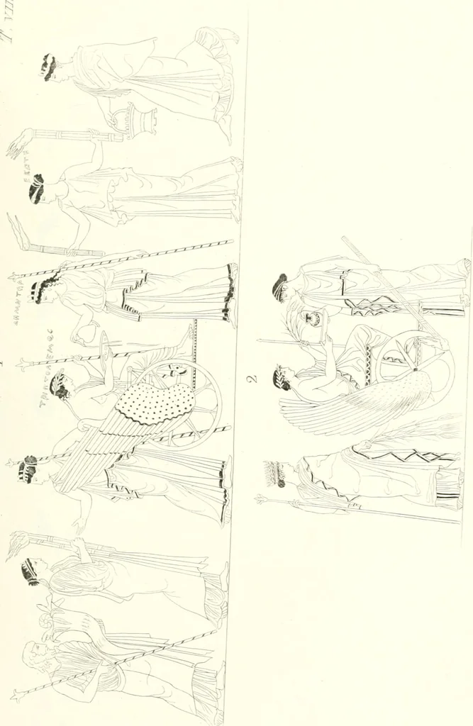 An illustration from Pitture di vasi fittili, esibite dal cav. F. Inghirami per servire di studio alla mitologia ed all storia degli antichi popoli, 1838, leaf 172