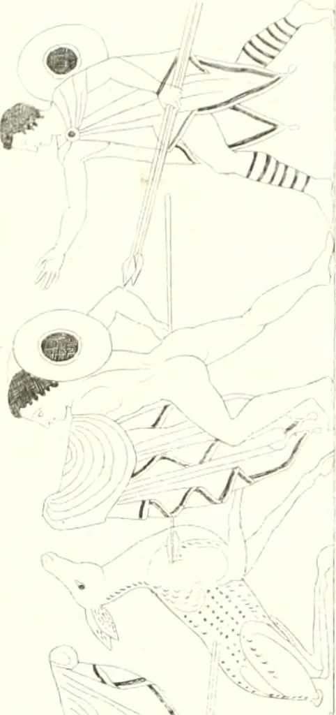 An illustration from Pitture di vasi fittili, esibite dal cav. F. Inghirami per servire di studio alla mitologia ed all storia degli antichi popoli, 1838, leaf 174