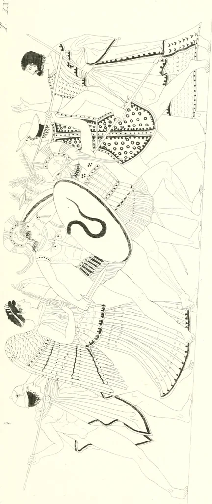An illustration from Pitture di vasi fittili, esibite dal cav. F. Inghirami per servire di studio alla mitologia ed all storia degli antichi popoli, 1838, leaf 176