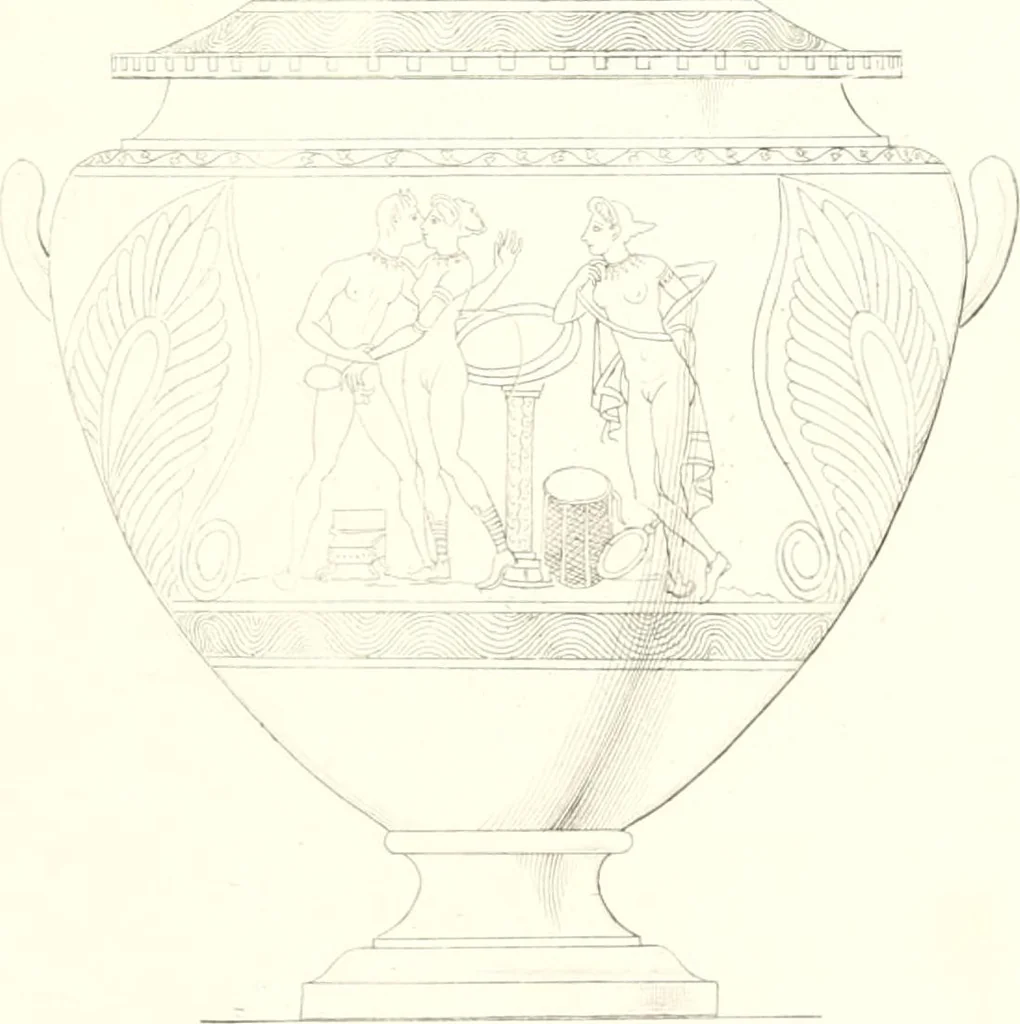 An illustration from Pitture di vasi fittili, esibite dal cav. F. Inghirami per servire di studio alla mitologia ed all storia degli antichi popoli, 1838, leaf 184