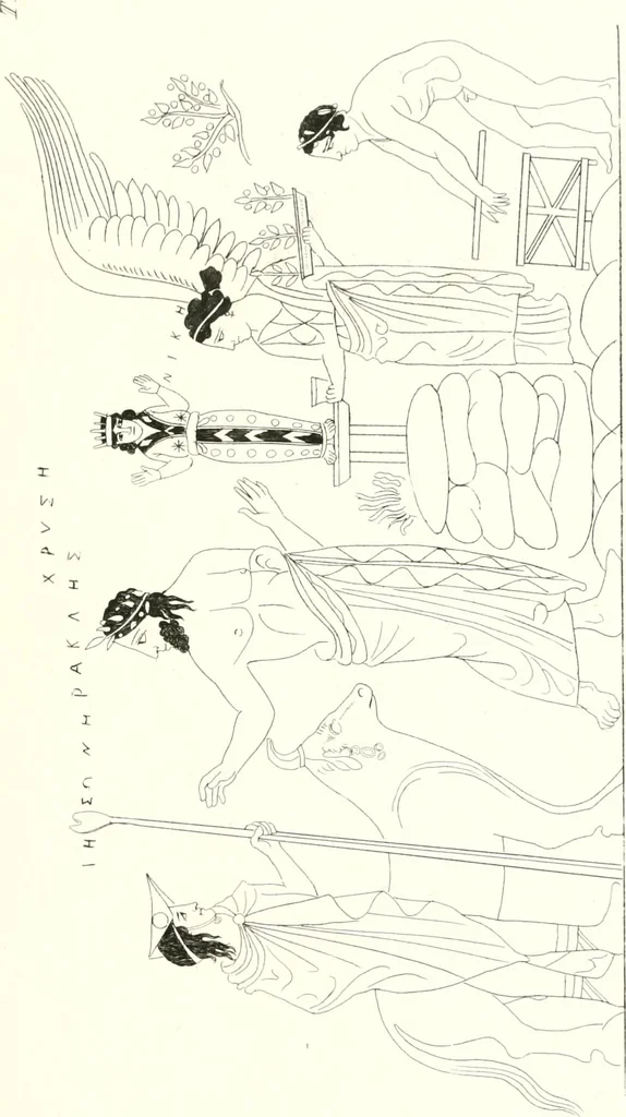 An illustration from Pitture di vasi fittili, esibite dal cav. F. Inghirami per servire di studio alla mitologia ed all storia degli antichi popoli, 1838, leaf 190