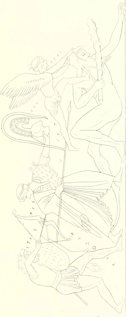 An illustration from Pitture di vasi fittili, esibite dal cav. F. Inghirami per servire di studio alla mitologia ed all storia degli antichi popoli, 1838, leaf 212