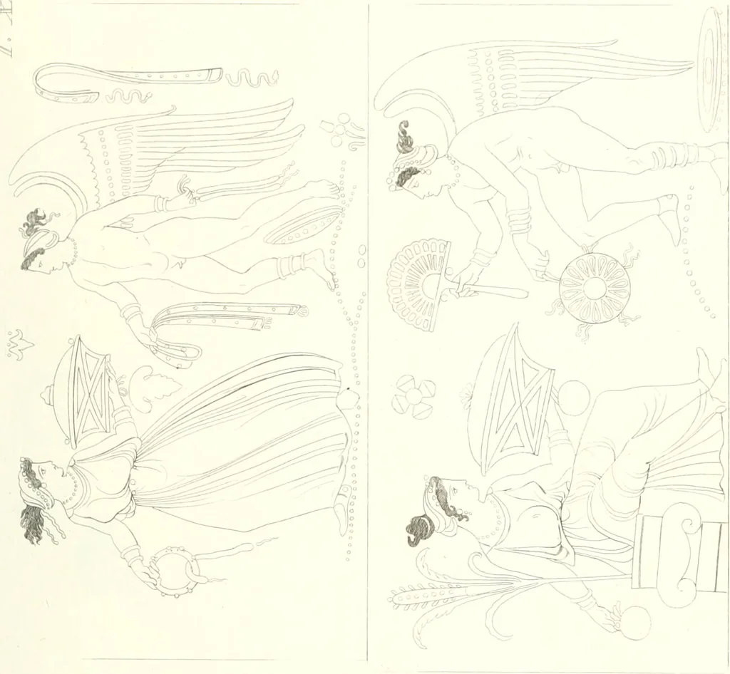 An illustration from Pitture di vasi fittili, esibite dal cav. F. Inghirami per servire di studio alla mitologia ed all storia degli antichi popoli, 1838, leaf 218