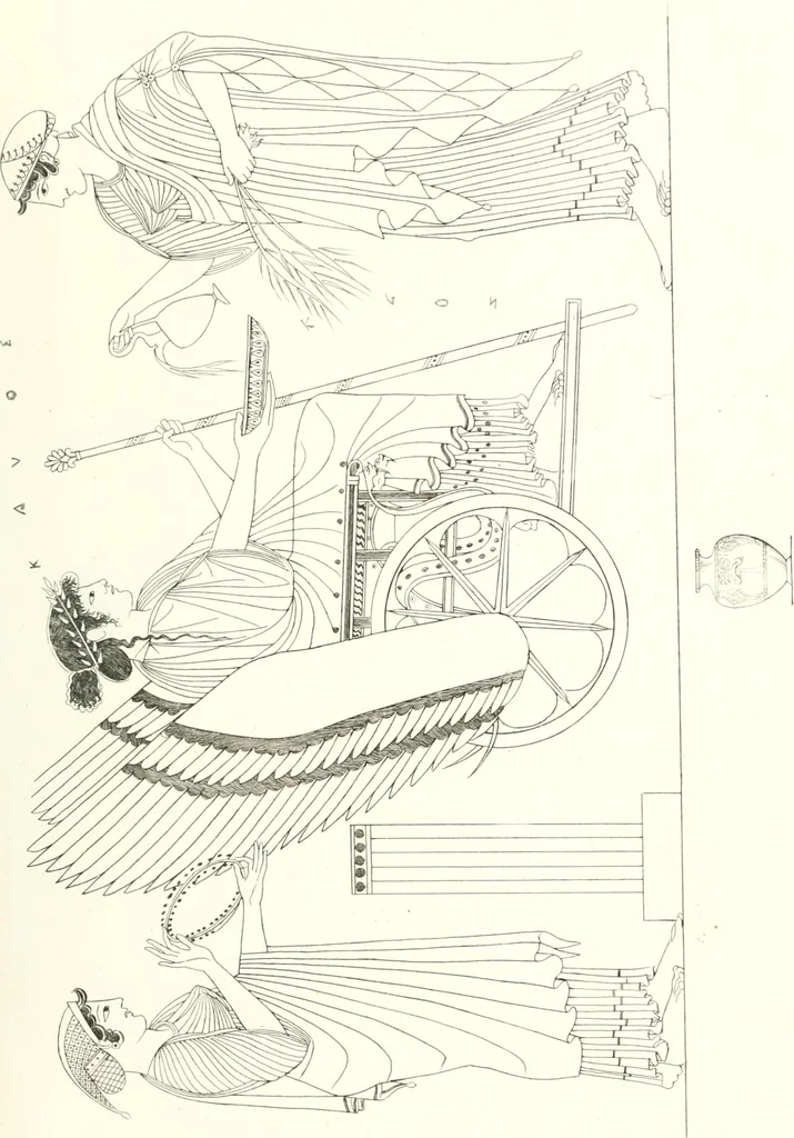An illustration from Pitture di vasi fittili, esibite dal cav. F. Inghirami per servire di studio alla mitologia ed all storia degli antichi popoli, 1838, leaf 222