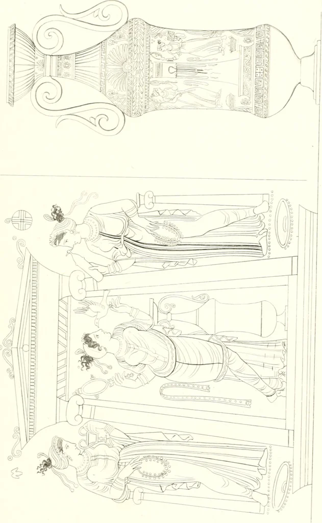 An illustration from Pitture di vasi fittili, esibite dal cav. F. Inghirami per servire di studio alla mitologia ed all storia degli antichi popoli, 1838, leaf 234