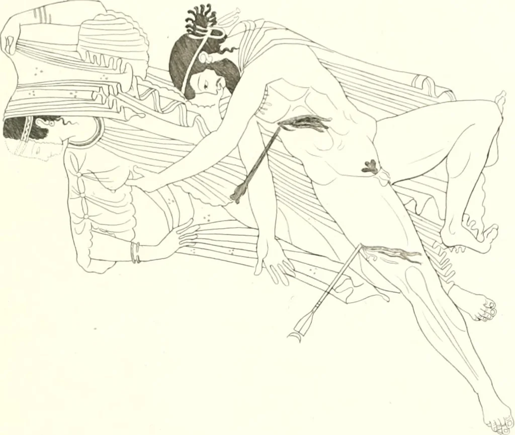 An illustration from Pitture di vasi fittili, esibite dal cav. F. Inghirami per servire di studio alla mitologia ed all storia degli antichi popoli, 1838, leaf 240