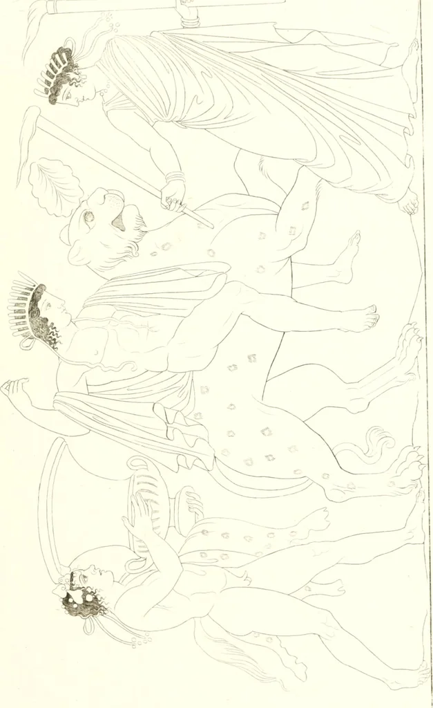 An illustration from Pitture di vasi fittili, esibite dal cav. F. Inghirami per servire di studio alla mitologia ed all storia degli antichi popoli, 1838, leaf 246