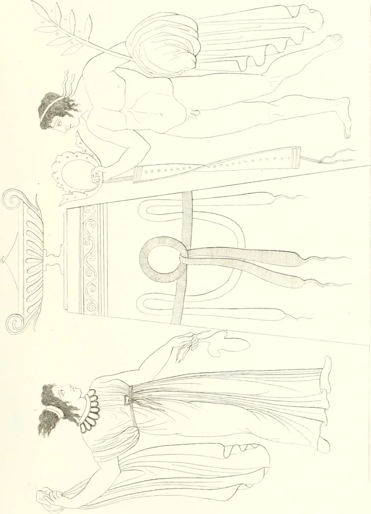 An illustration from Pitture di vasi fittili, esibite dal cav. F. Inghirami per servire di studio alla mitologia ed all storia degli antichi popoli, 1838, leaf 256