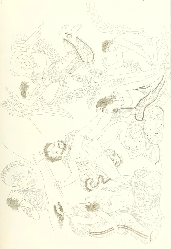 An illustration from Pitture di vasi fittili, esibite dal cav. F. Inghirami per servire di studio alla mitologia ed all storia degli antichi popoli, 1838, leaf 260