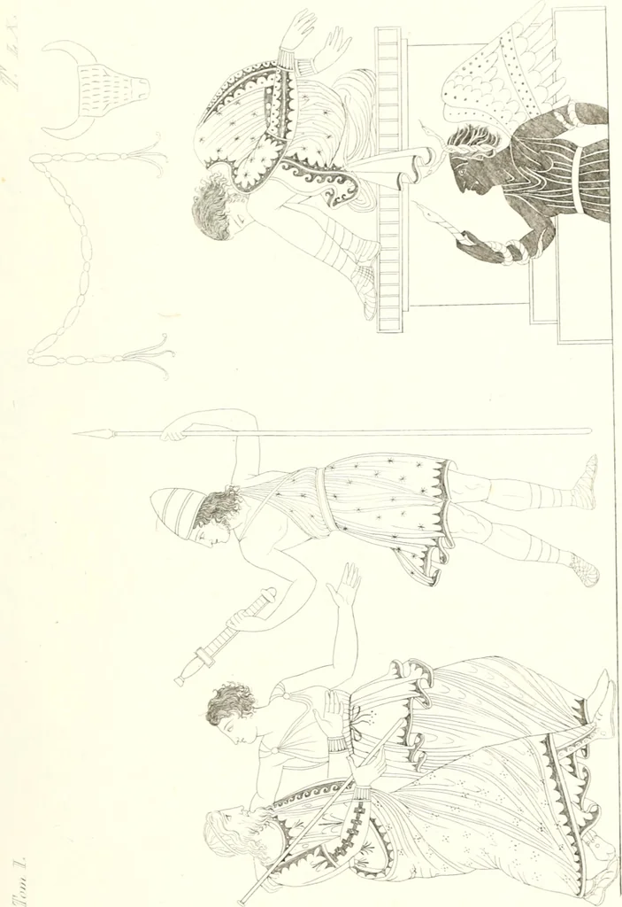 An illustration from Pitture di vasi fittili, esibite dal cav. F. Inghirami per servire di studio alla mitologia ed all storia degli antichi popoli, 1838, leaf 270