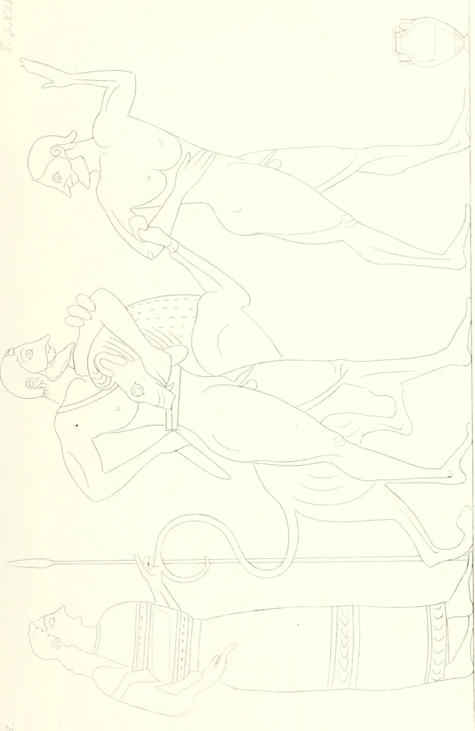An illustration from Pitture di vasi fittili, esibite dal cav. F. Inghirami per servire di studio alla mitologia ed all storia degli antichi popoli, 1838, leaf 274