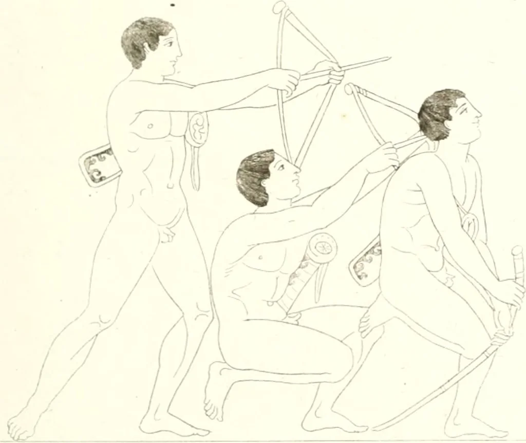An illustration from Pitture di vasi fittili, esibite dal cav. F. Inghirami per servire di studio alla mitologia ed all storia degli antichi popoli, 1838, leaf 288