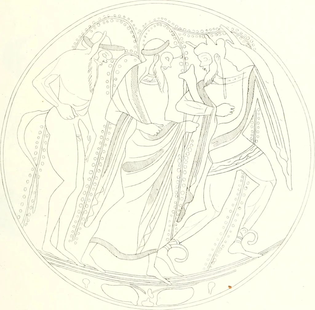 An illustration from Pitture di vasi fittili, esibite dal cav. F. Inghirami per servire di studio alla mitologia ed all storia degli antichi popoli, 1838, leaf 294