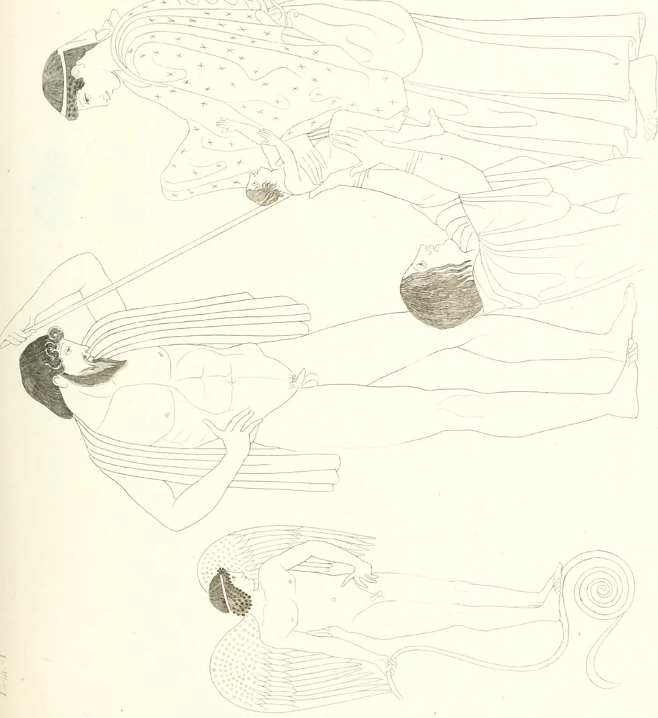 An illustration from Pitture di vasi fittili, esibite dal cav. F. Inghirami per servire di studio alla mitologia ed all storia degli antichi popoli, 1838, leaf 296