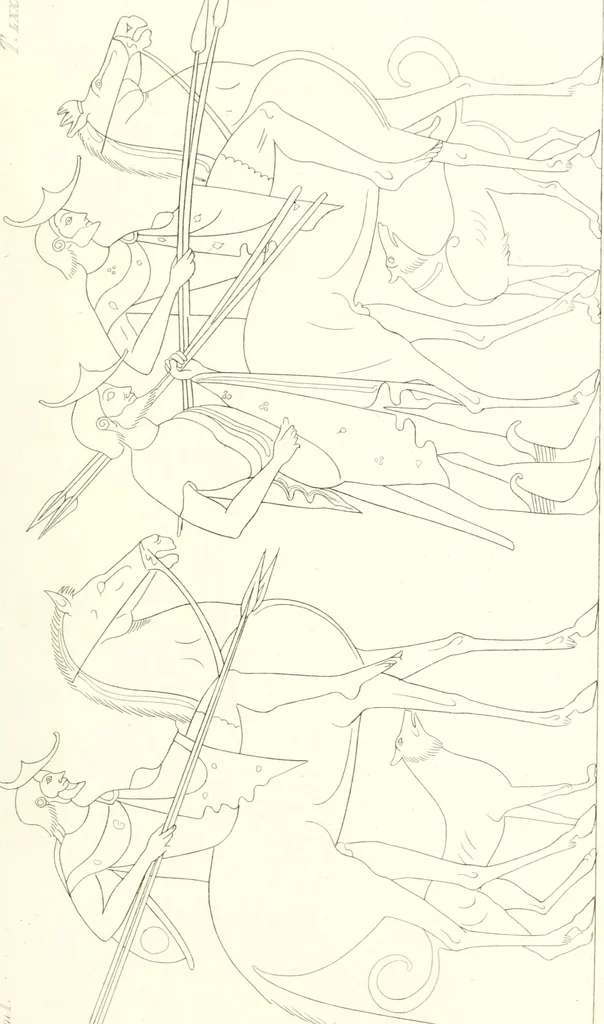 An illustration from Pitture di vasi fittili, esibite dal cav. F. Inghirami per servire di studio alla mitologia ed all storia degli antichi popoli, 1838, leaf 328