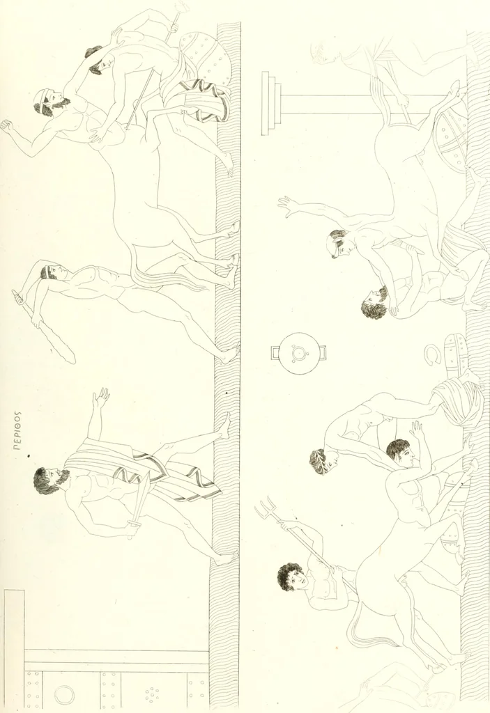 An illustration from Pitture di vasi fittili, esibite dal cav. F. Inghirami per servire di studio alla mitologia ed all storia degli antichi popoli, 1838, leaf 332