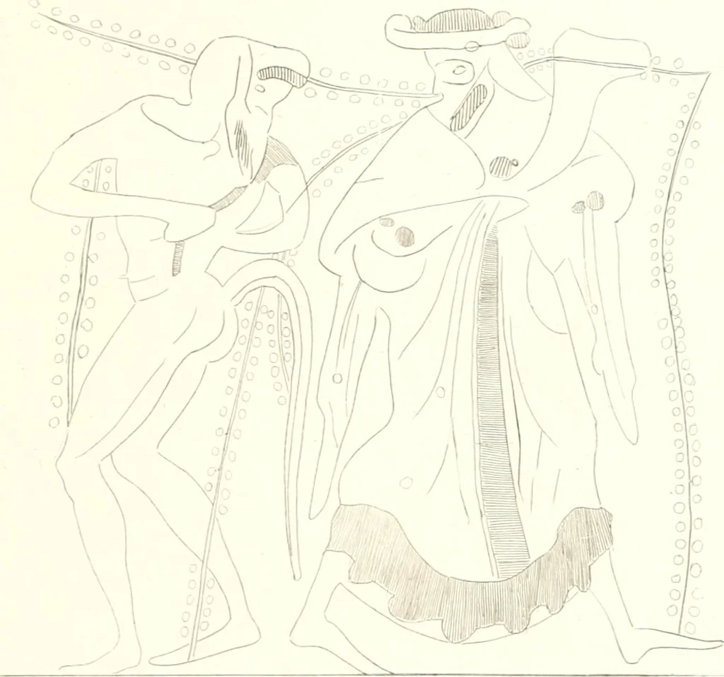 An illustration from Pitture di vasi fittili, esibite dal cav. F. Inghirami per servire di studio alla mitologia ed all storia degli antichi popoli, 1838, leaf 344