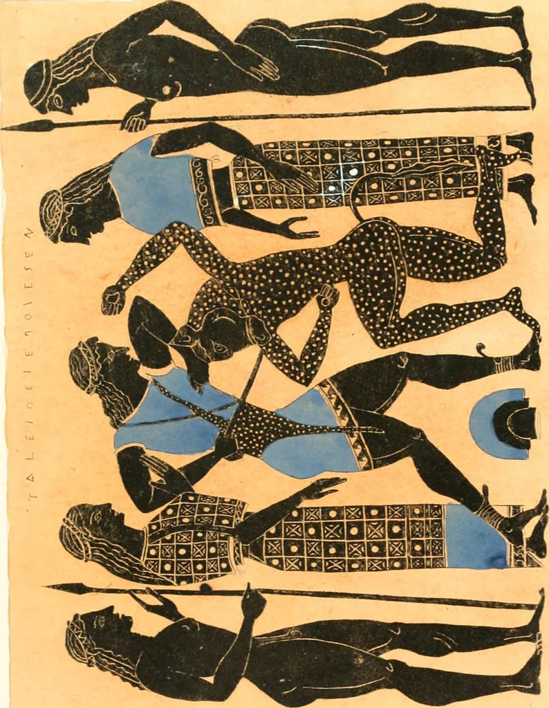 An illustration from Pitture di vasi fittili, esibite dal cav. F. Inghirami per servire di studio alla mitologia ed all storia degli antichi popoli, 1838, leaf 494