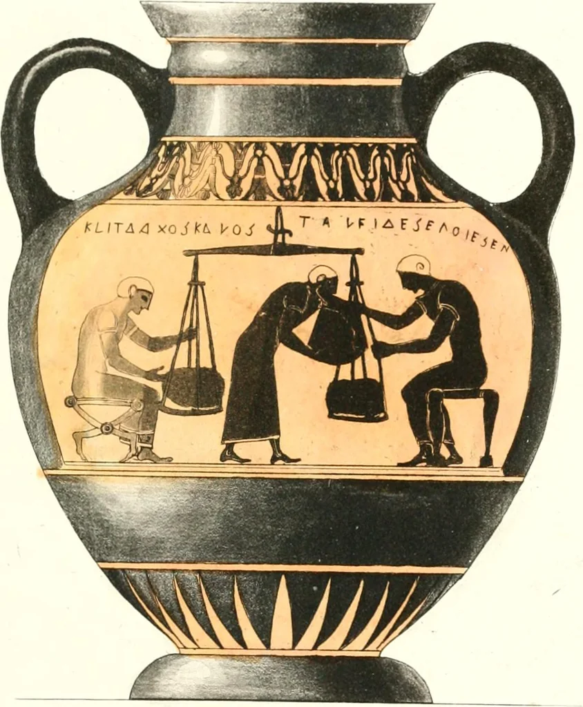 An illustration from Pitture di vasi fittili, esibite dal cav. F. Inghirami per servire di studio alla mitologia ed all storia degli antichi popoli, 1838, leaf 496
