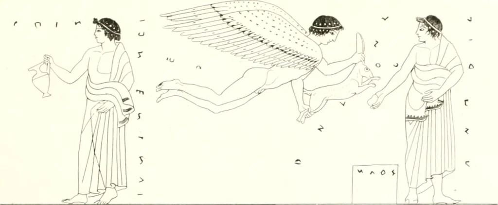 An illustration from Pitture di vasi fittili, esibite dal cav. F. Inghirami per servire di studio alla mitologia ed all storia degli antichi popoli, 1838, leaf 526