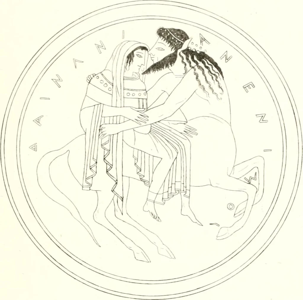 An illustration from Pitture di vasi fittili, esibite dal cav. F. Inghirami per servire di studio alla mitologia ed all storia degli antichi popoli, 1838, leaf 528