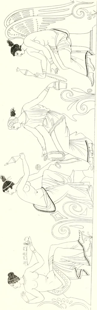 An illustration from Pitture di vasi fittili, esibite dal cav. F. Inghirami per servire di studio alla mitologia ed all storia degli antichi popoli, 1838, leaf 542
