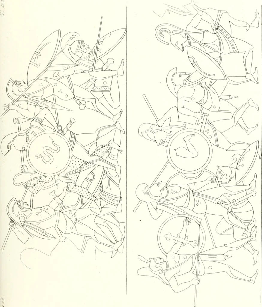 An illustration from Pitture di vasi fittili, esibite dal cav. F. Inghirami per servire di studio alla mitologia ed all storia degli antichi popoli, 1838, leaf 546