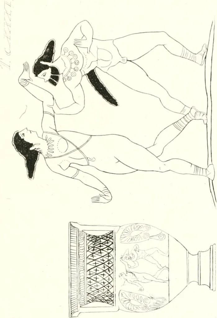 An illustration from Pitture di vasi fittili, esibite dal cav. F. Inghirami per servire di studio alla mitologia ed all storia degli antichi popoli, 1838, leaf 550