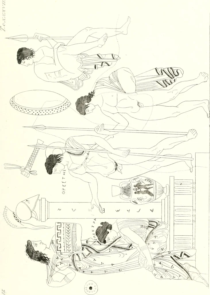 An illustration from Pitture di vasi fittili, esibite dal cav. F. Inghirami per servire di studio alla mitologia ed all storia degli antichi popoli, 1838, leaf 562