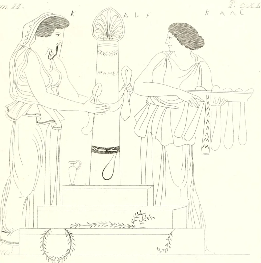 An illustration from Pitture di vasi fittili, esibite dal cav. F. Inghirami per servire di studio alla mitologia ed all storia degli antichi popoli, 1838, leaf 568